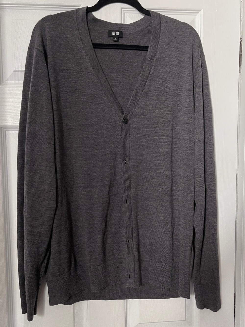 Mens Uniqlo Gray Wool Cardigan XL